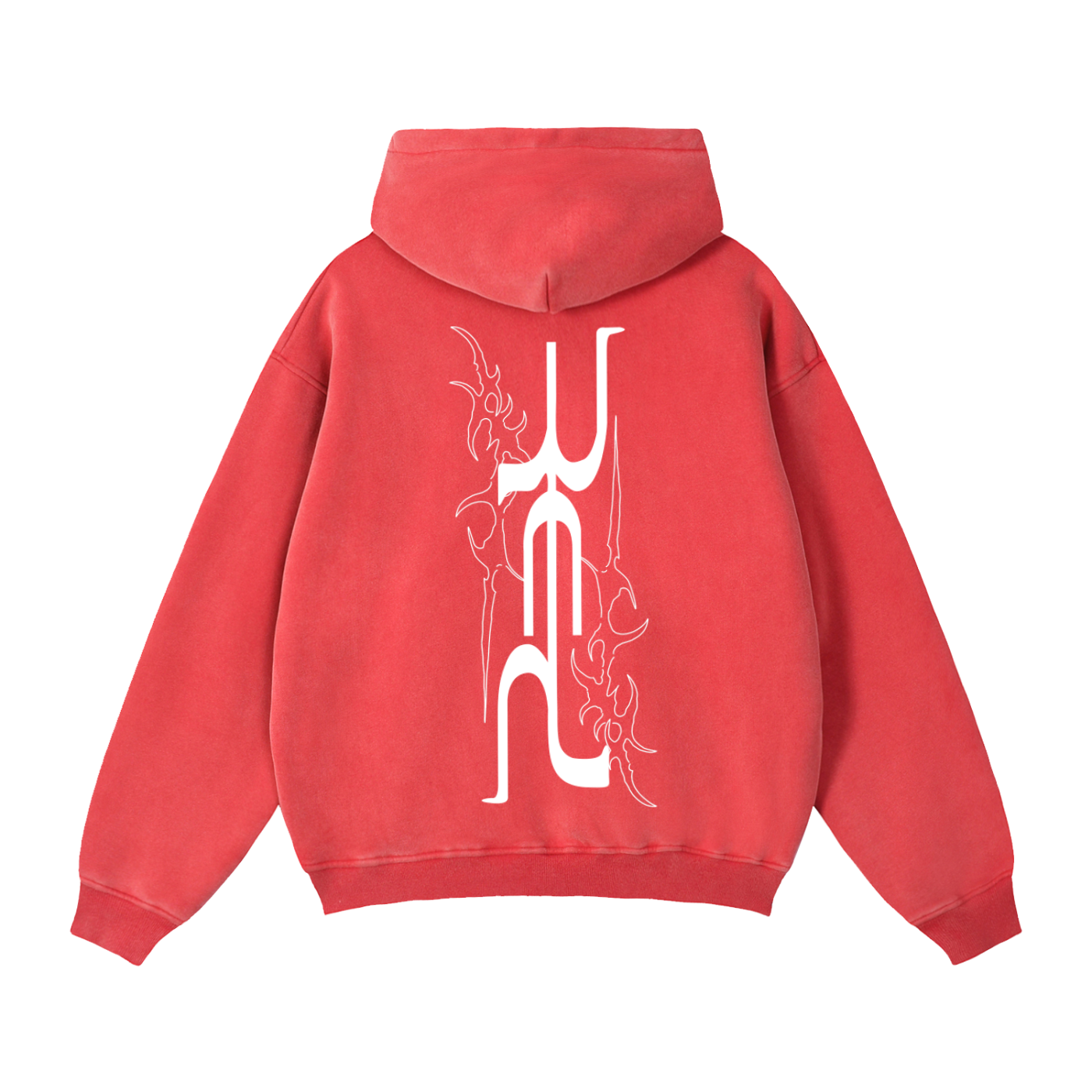 RED Zip-Through Boxy Hoodie