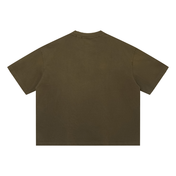 RED Distressed Boxy Tee