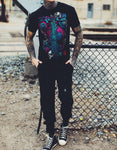 Aqua/Magenta Feed The Machine Unisex T-Shirt