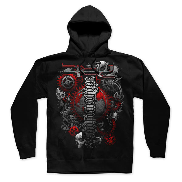 Red/Grey Feed The Machine Unisex Hoodie